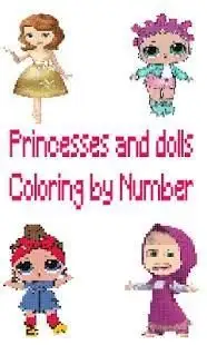 Boneka dan putri berwarna dengan angka-Pixel Art Screen Shot 10