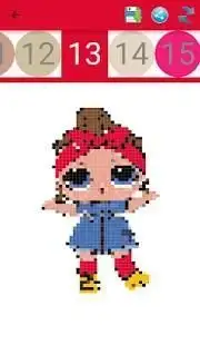 Boneka dan putri berwarna dengan angka-Pixel Art Screen Shot 2
