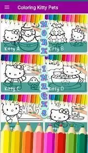 Kitty Cat Coloring pages cute Screen Shot 1