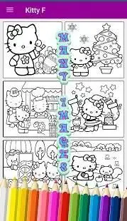 Kitty Cat Coloring pages cute Screen Shot 0