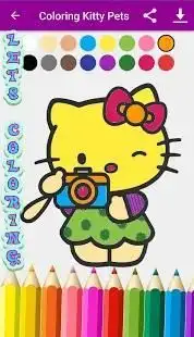 Kitty Cat Coloring pages cute Screen Shot 2