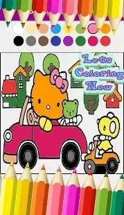 Kitty Cat Coloring pages cute Screen Shot 3