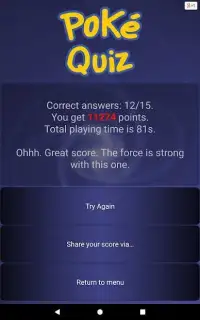 Quiz for Pokemon - I generation Screen Shot 1