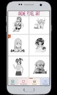 Anime Kawai Color by Number - Pixel Art Screen Shot 2