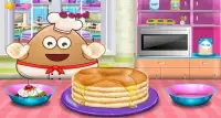 Pou Cooking Hot Pancakes - Cool Games Screen Shot 1