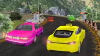 Yellow Taxi Vs Pink Taxi Racing: Crazy Taxi Sim 3D Screen Shot 3