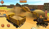 आधुनिक शहर साइट निर्माण ट्रक 3 डी सिम खेल Screen Shot 14