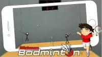 Stick figure badminton: Stickman 2 players y8 Screen Shot 1