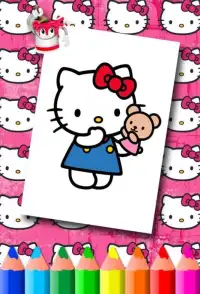 H Kitty Coloring Pages Screen Shot 1