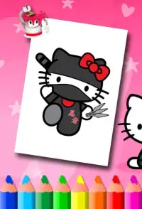 H Kitty Coloring Pages Screen Shot 2