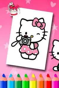 H Kitty Coloring Pages Screen Shot 0