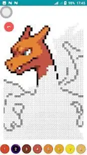 Color by Number Pokemon Pixel Art Screen Shot 2
