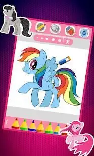 Coloring my little pony mlp rainbow Screen Shot 1