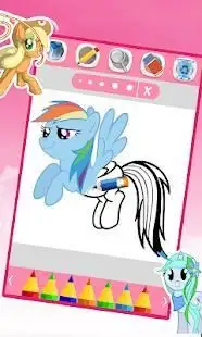 Coloring my little pony mlp rainbow Screen Shot 5