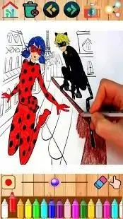 Coloring miraculous ladybug and cat noir hero Screen Shot 1