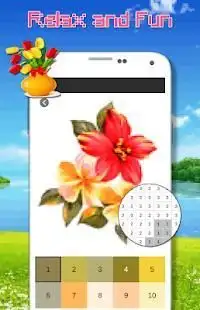Beautiful Flower Coloring By Number - Pixel Art Screen Shot 3