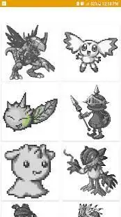 Color by Number Digimon Pixel Art Screen Shot 0