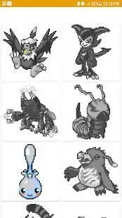 Color by Number Digimon Pixel Art Screen Shot 1