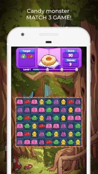 Candy monster match 3 game Screen Shot 0