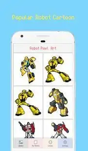 Robot Superhero Pixel Art - Coloring By Number Screen Shot 1
