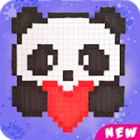 Panda Pix art color by number -Colorbox Draw pixel