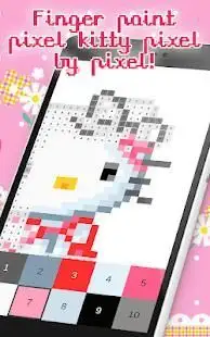 Hello Kitty Pixel Art - Kitty Color By Number Screen Shot 2