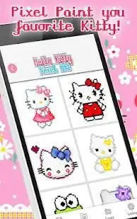 Hello Kitty Pixel Art - Kitty Color By Number Screen Shot 3