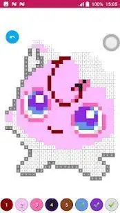 Color by Number Pokemon Pixel Art 2 Screen Shot 1