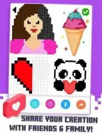Love Pixel Art Color by Number - No Draw Coloring Screen Shot 1