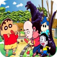 battle of Shin Chan one hero man Steven and Nobita