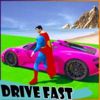 Superhero Color Car Stunt Driving Challenge 2018