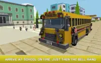 Mr. Blocky School Bus Driver: American Highschool Screen Shot 1