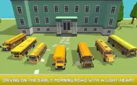 Mr. Blocky School Bus Driver: American Highschool Screen Shot 0
