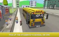 Mr. Blocky School Bus Driver: American Highschool Screen Shot 3