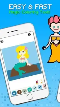 Mermaid Pixel Art - Coloring By Number Screen Shot 7