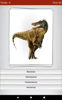 Dinosaurs Quiz Screen Shot 0