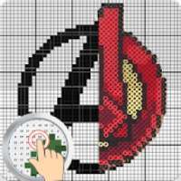 Pixel Art: Coloring SuperHeroes by numbers