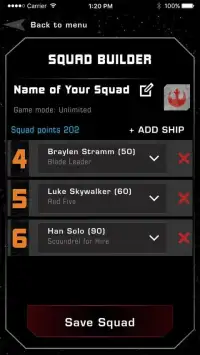 X-Wing Squad Builder by FFG Screen Shot 3