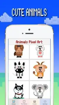 Warna binatang dengan angka: Pixel art coloring Screen Shot 0