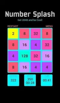 2048 Number Splash - Neon 2048 Number Puzzle Game Screen Shot 1