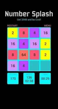 2048 Number Splash - Neon 2048 Number Puzzle Game Screen Shot 0