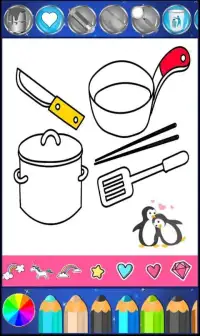 Kitchen Cooking Coloring - kids Coloring Game Screen Shot 4