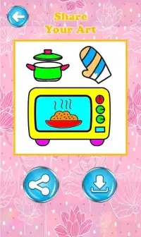 Kitchen Cooking Coloring - kids Coloring Game Screen Shot 0