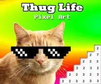 Thug Life Pixel Art: MLG Color By Number Memes Screen Shot 5