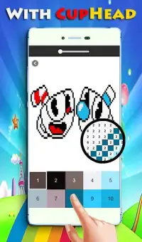 ☕ cuphead pixel art Color By Number Screen Shot 2