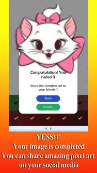 Cute Cat Coloring By Number: Pixel Art Screen Shot 2