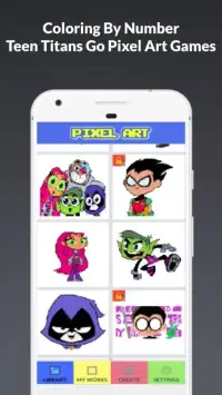 Coloring By Number Teen Titans Go Pixel Art Games Screen Shot 1