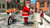 Crazy Santa Christmas: Winter Moto Gift Delivery Screen Shot 0