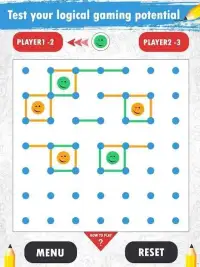 Classic Dots and Boxes - Emoji Squares Board Games Screen Shot 0