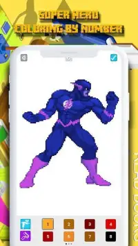Color By Number Superhero Coloring Book Pixel Art Screen Shot 0